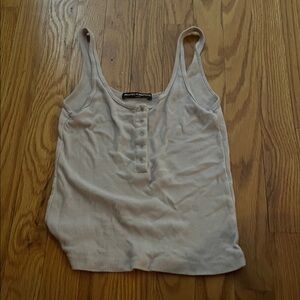 Brandy Melville Cream Ribbed Tank Top